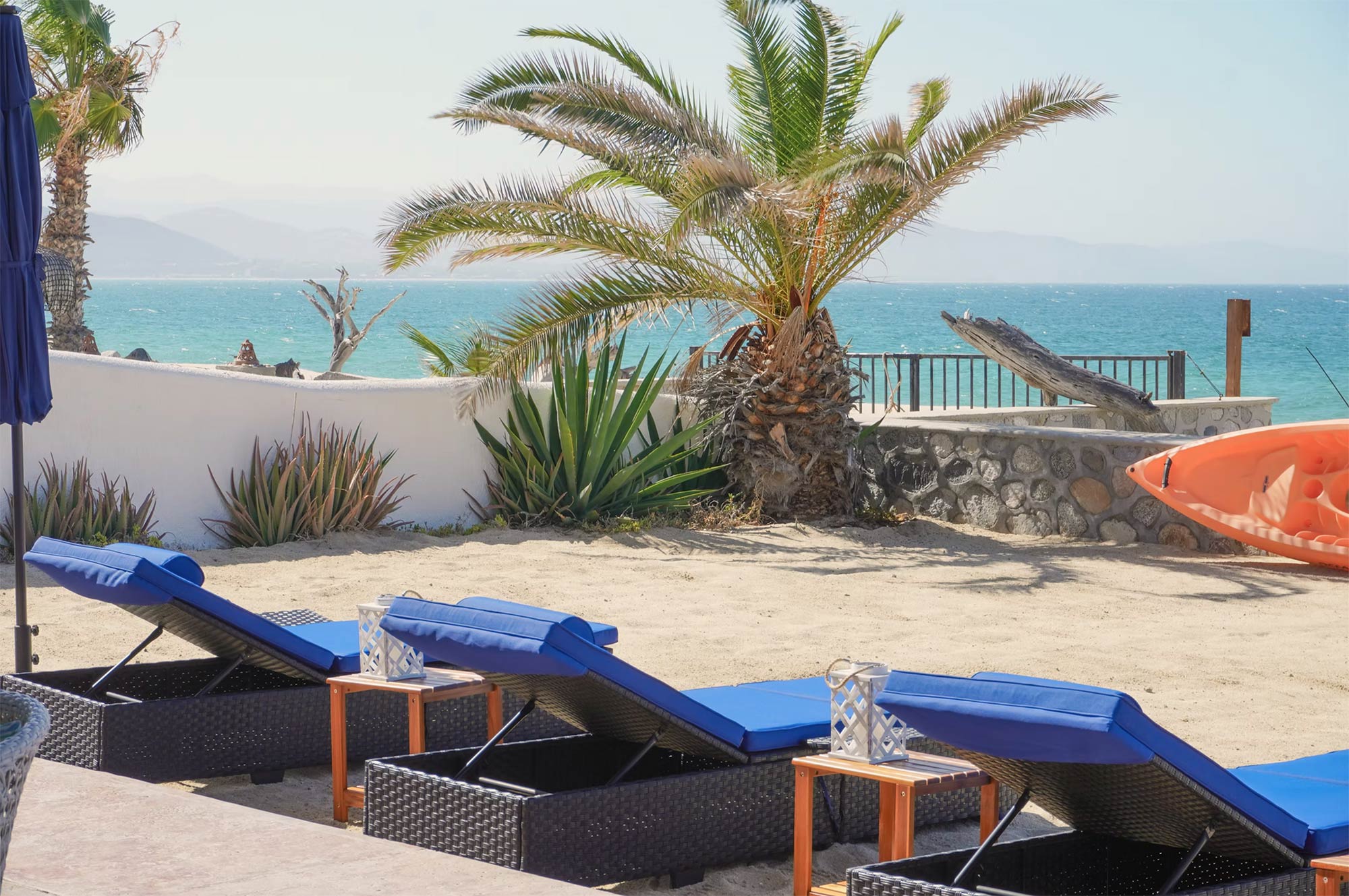 Private beach villa bedroom